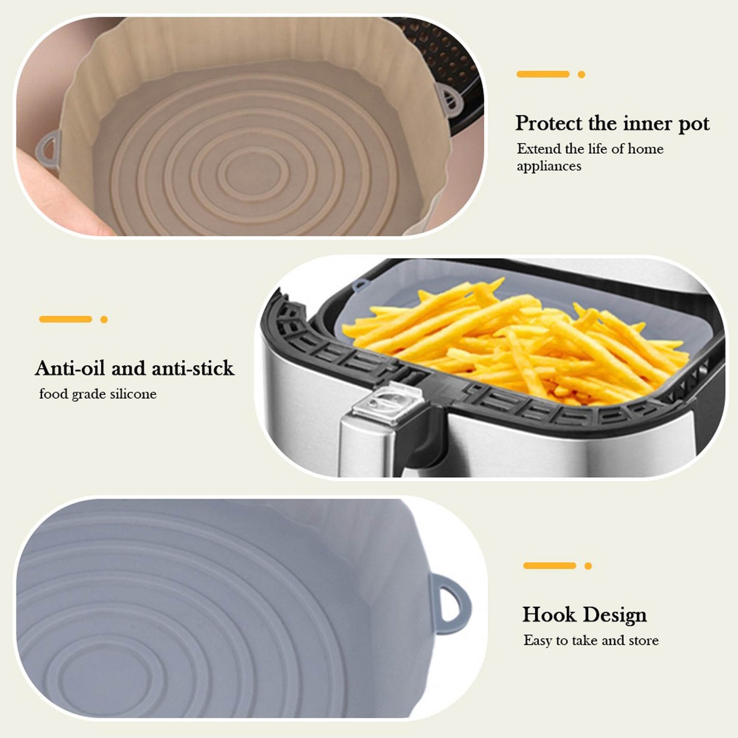 Cesta de Silicona para Air Fryer - Cocina Versátil y Fácil